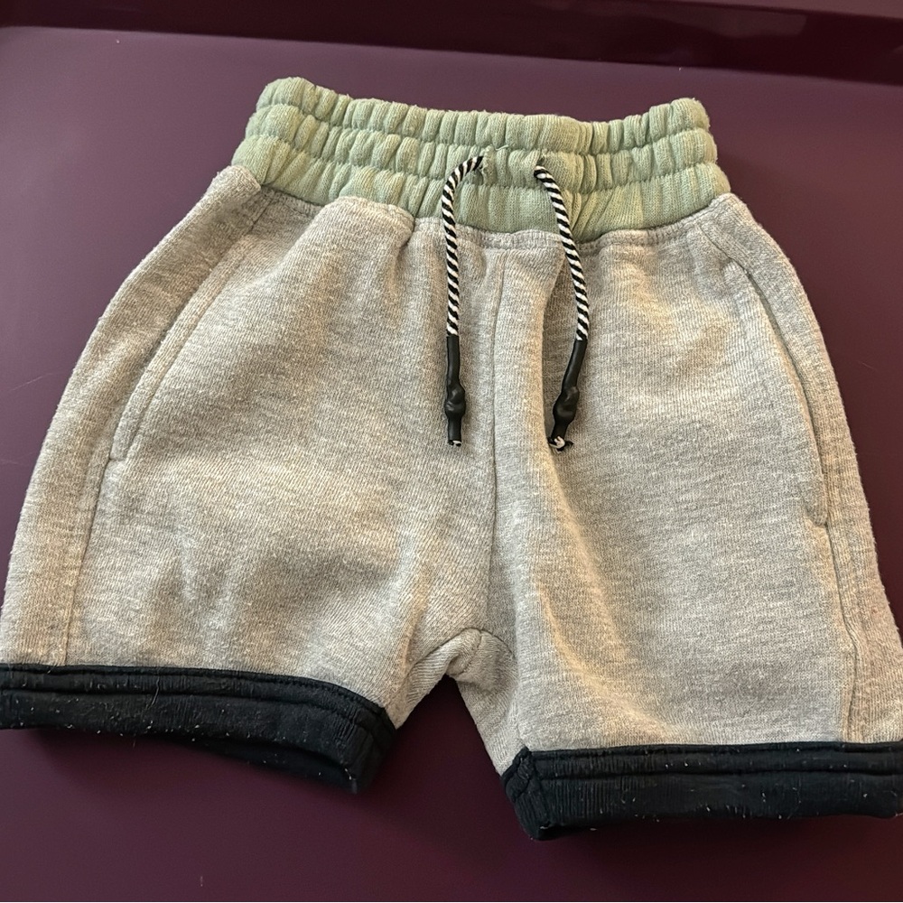 Sovereign Code Gray and Green Shorts with Black Trim and Green Waistband